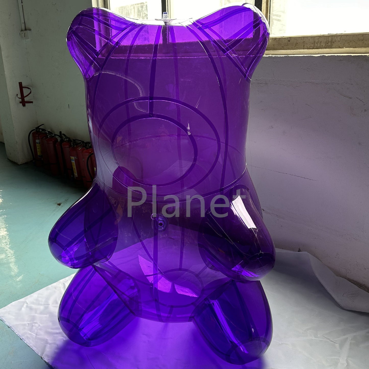 4FT Transparent Colored PVC Inflatable Bear – With Air Pump, Great for Advertising, Party Decorations and Events