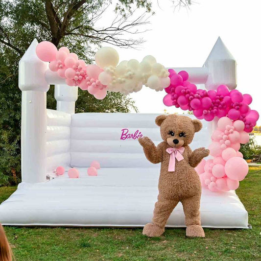 Inflatable White Bouncer Commercial Inflatable Jumping Bouncy Castle Bouncer for Wedding Party with Air Blower 13*13ft