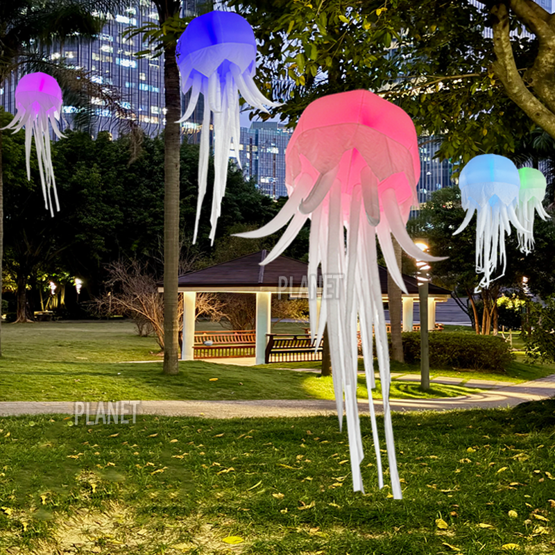 Hot Sale Inflatable LED Color Changing Hanging Jellyfish Light Balloon Advertising Party Decoration(3PCS)
