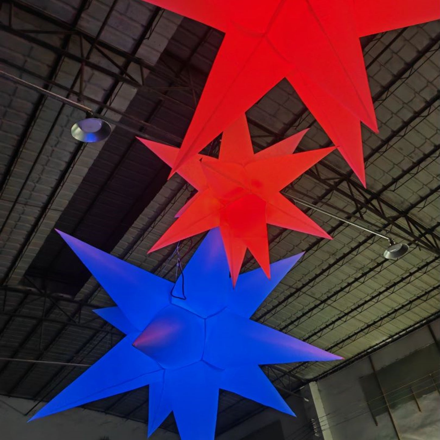 Inflatable LED Color Changing Hanging Star Lights Party Festival Decorations with Built-in Blower(1PCS)
