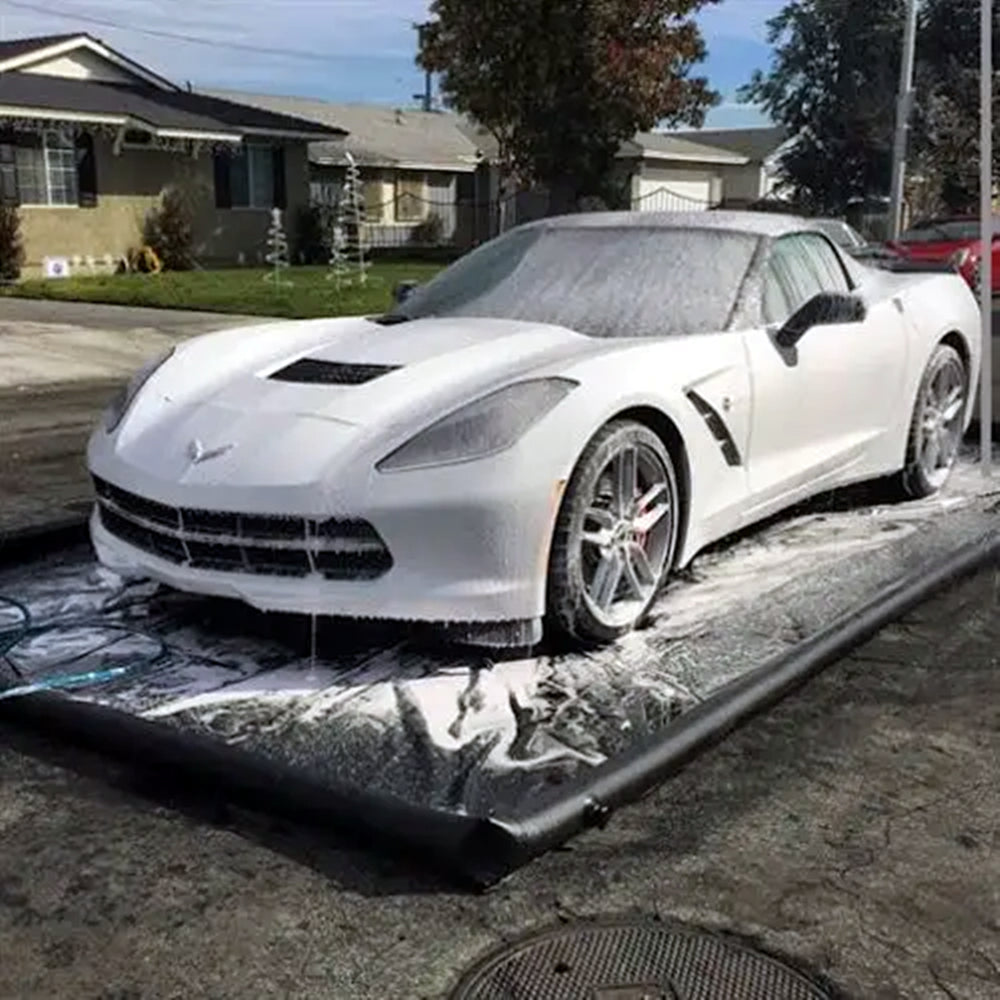 Portable Inflatable Car Wash Mat,Water Collection System for Garages & Auto Shops