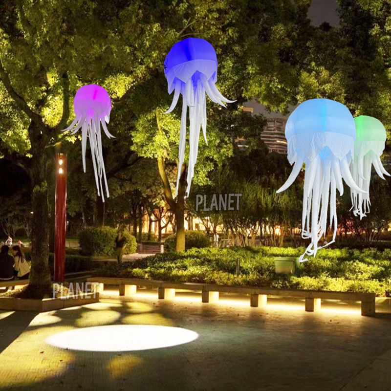 Hot Sale Inflatable LED Color Changing Hanging Jellyfish Light Balloon Advertising Party Decoration(3PCS)