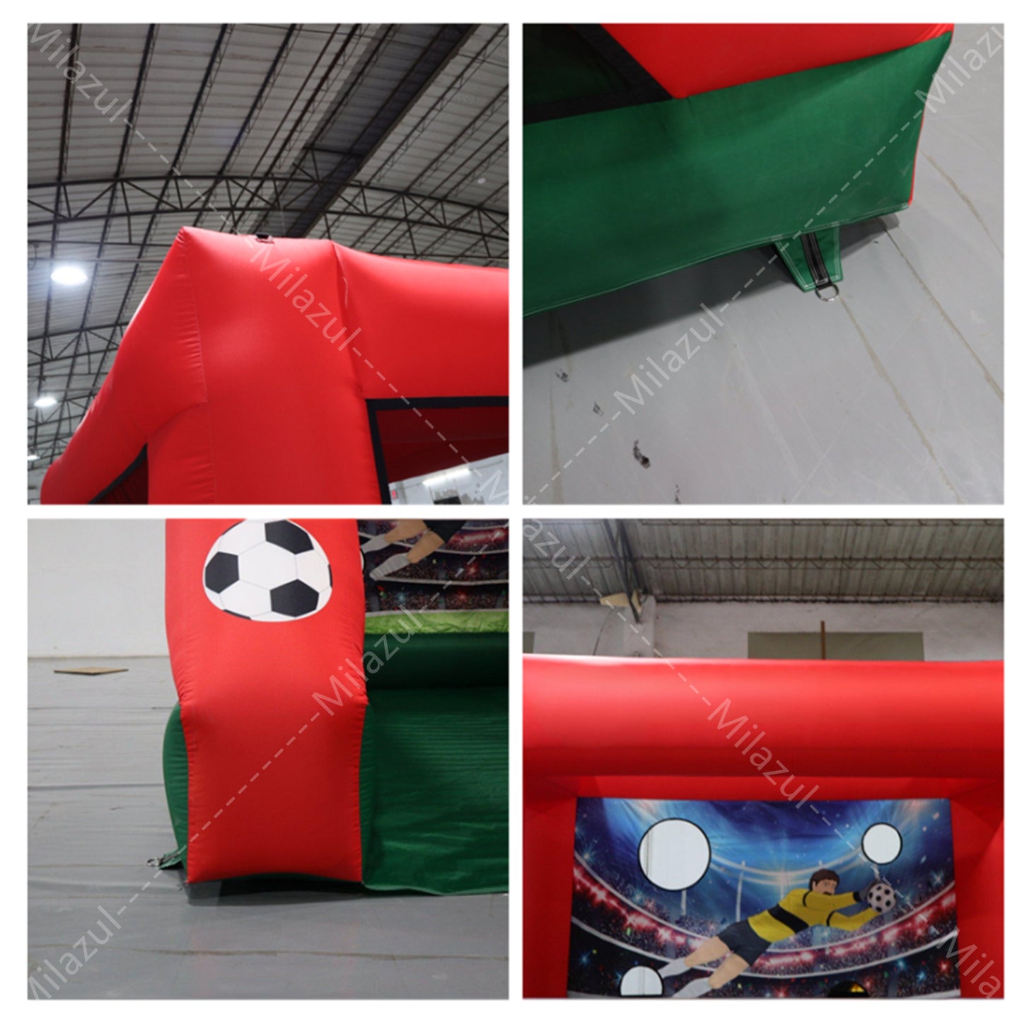 3.65x3.65x2.74m Inflatable 4-Zone Soccer Target Goal with Blower, Durable Oxford Fabric for Shooting Practice, Parties & Outdoor Events