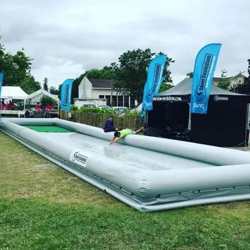 Inflatable Skimboard Pool High Quality PVC Outdoor Inflatable Skimboard Track Pool Backyard Sport Game(10*4m)