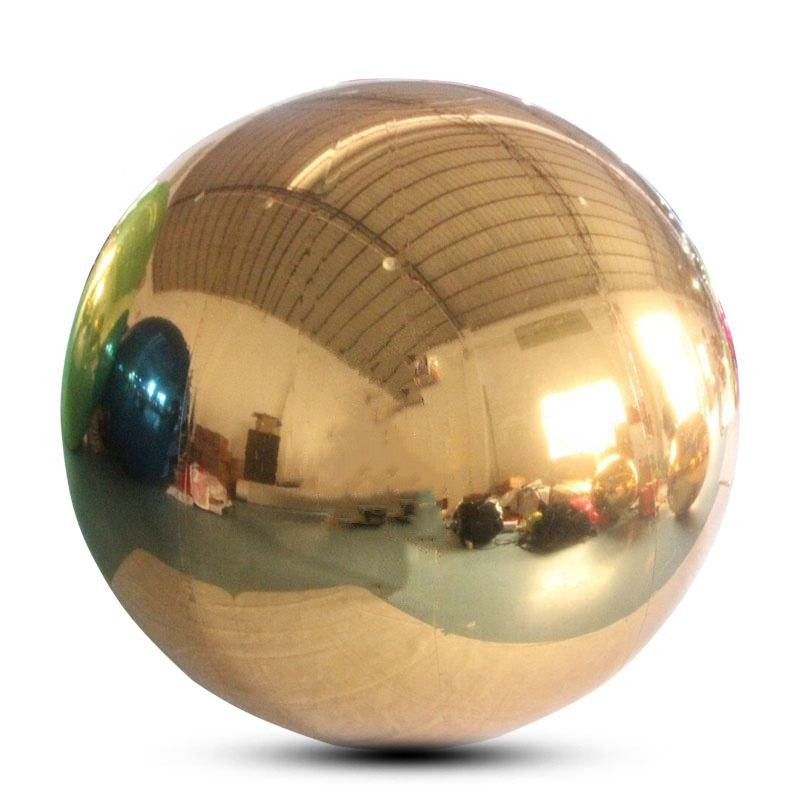 Inflatable Mirror Ball Giant Event Decoration PVC Floating Sphere Mirror Balloon Disco Shinny (Gold)