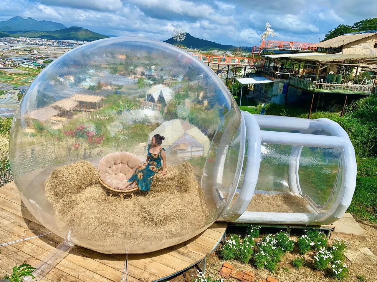 Inflatable Bubble House, Bubble Camping Tent 10ft Waterproof Transparent Dome for Home Party, Malls, Parks Event Exhibition with Blower