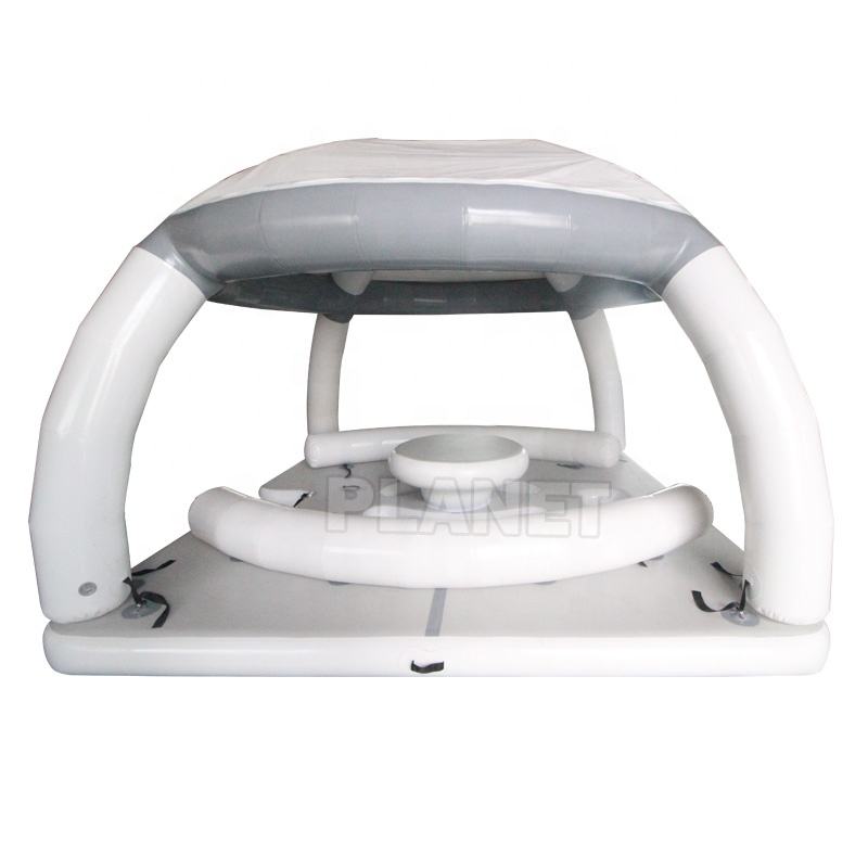 Inflatable Water Leisure Platform Dock Inflatable Floating Island with Tent Water Entertainment Equipment