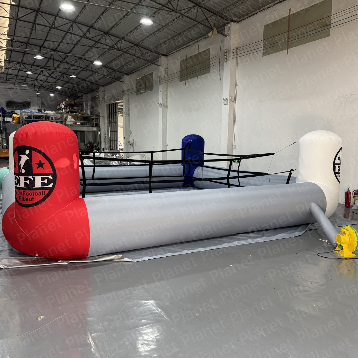 Portable interactive inflatable boxing ring for safe wrestling and boxing games for parties and events