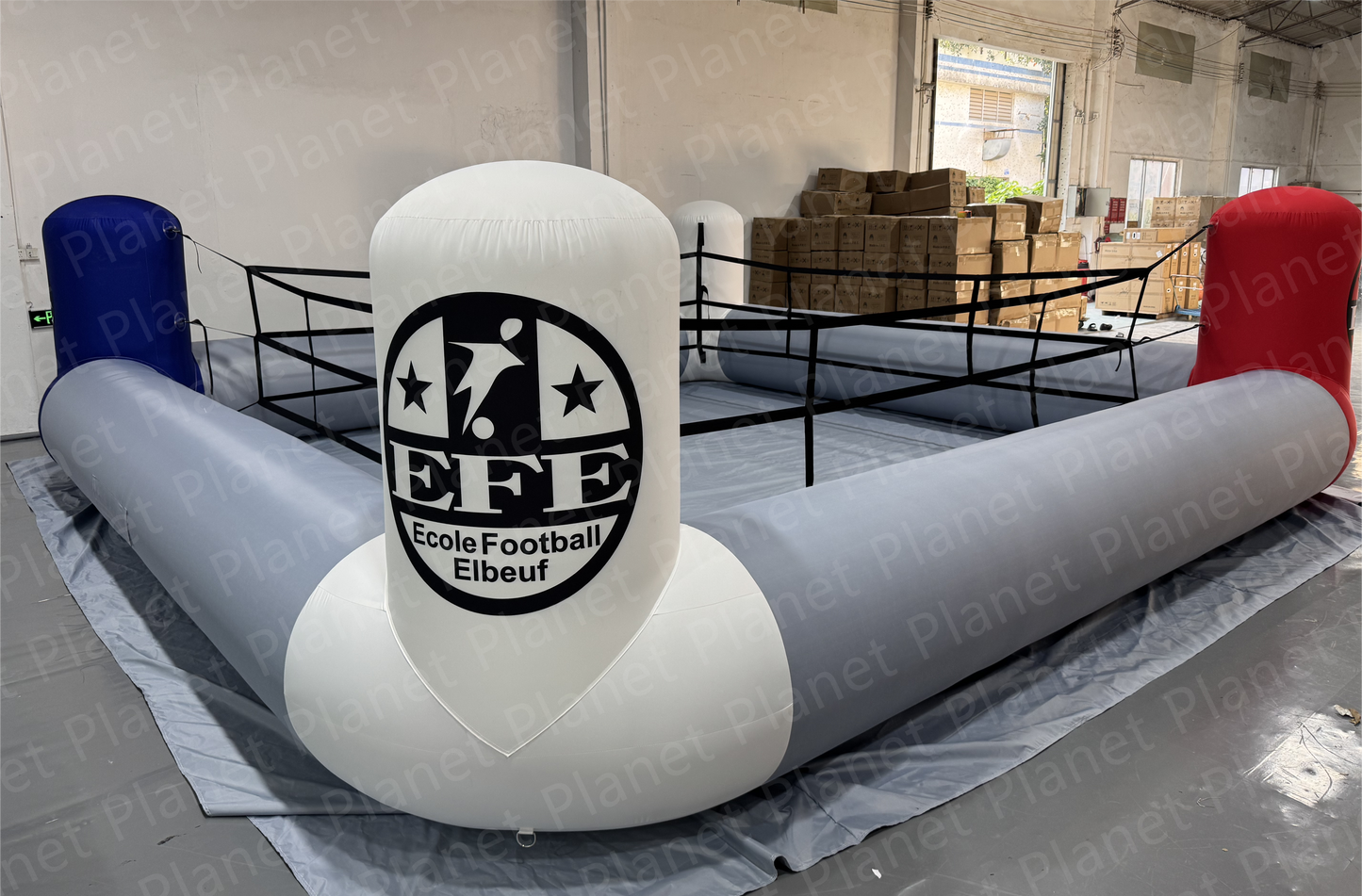 Portable interactive inflatable boxing ring for safe wrestling and boxing games for parties and events