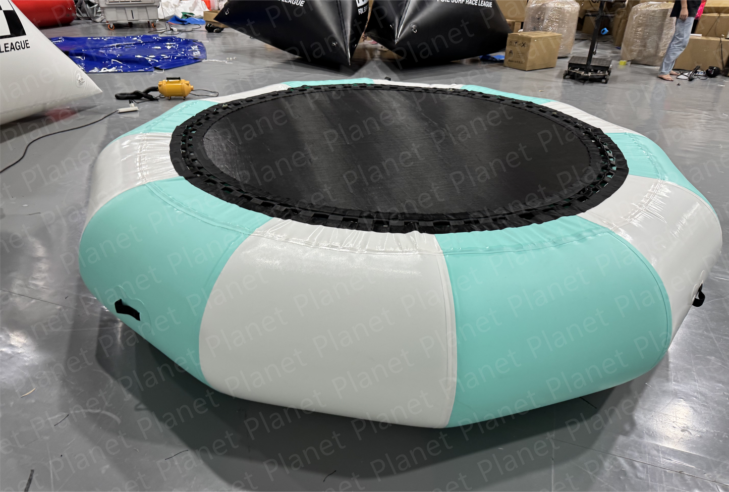 Portable Inflatable Water Trampoline with Air Pump for Outdoor Water Recreation Activities in Lakes, Swimming Pools