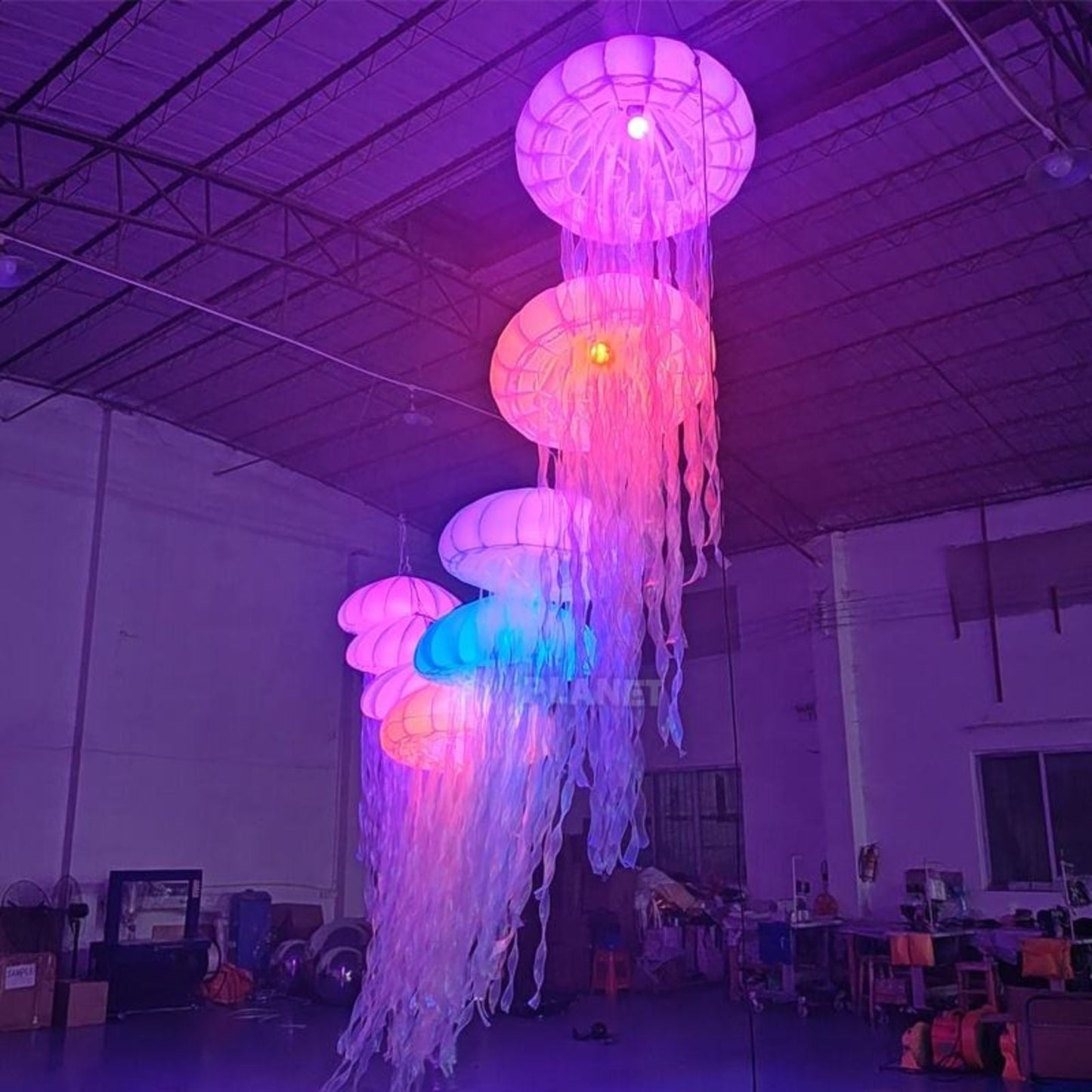 3.3 * 8.3FT colorful inflatable jellyfish Lamp with 16 Colors LED Lighting for event, party, club decoration(3Pcs)