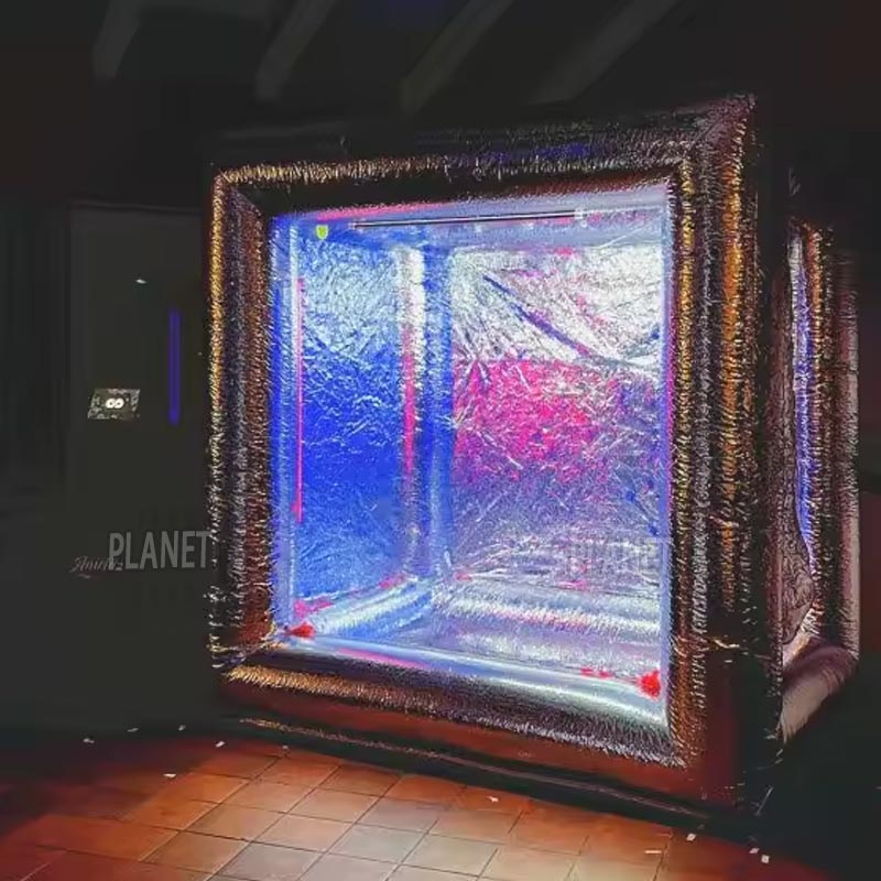 2.4x2.4x2.4mH/7.87*7.87*7.87ftH Inflatable Photo Booth Enclosure Inflatable Cash Cube Money Machine Booth Inflatable Cash Grabber for Photo Taking