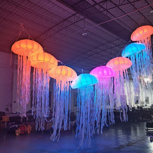 3.3 * 8.3FT colorful inflatable jellyfish Lamp with 16 Colors LED Lighting for event, party, club decoration(3Pcs)
