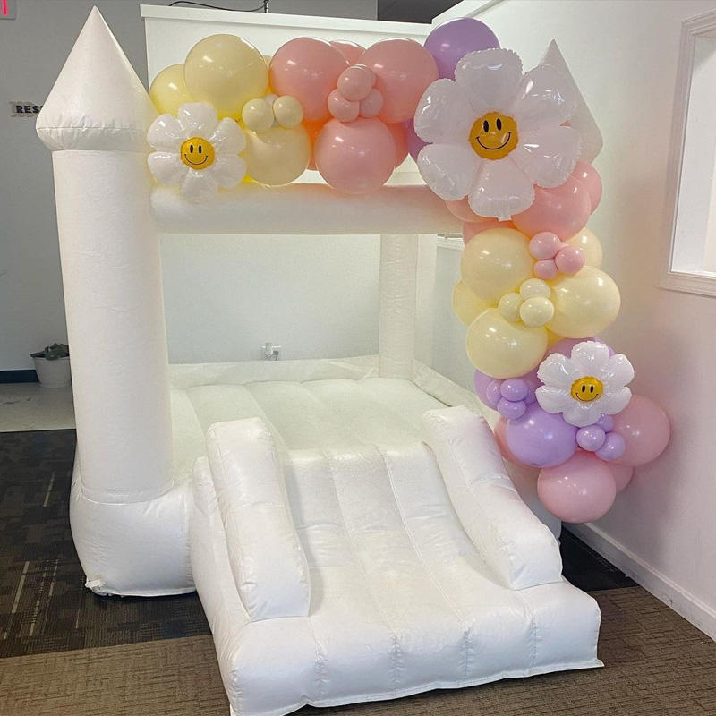 Party Rental Mini White Toddler Air Bouncer Jumping Bouncy Castle Small White Bounce House For Kids