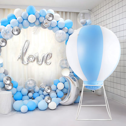 3ft Half Hot Air Balloon with Stand, Inflatable Baby Party Decoration Balloon, Suitable for Indoor and Outdoor Use/Birthday Wedding/Children's Party/Exhibition(1PCS)