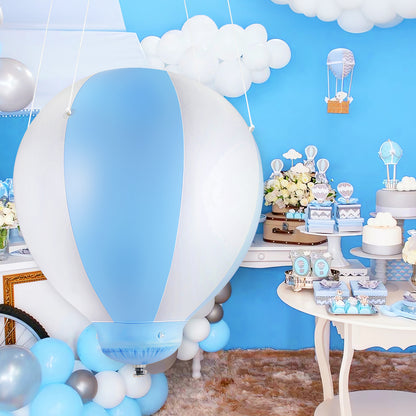 3ft Half Hot Air Balloon with Stand, Inflatable Baby Party Decoration Balloon, Suitable for Indoor and Outdoor Use/Birthday Wedding/Children's Party/Exhibition(1PCS)