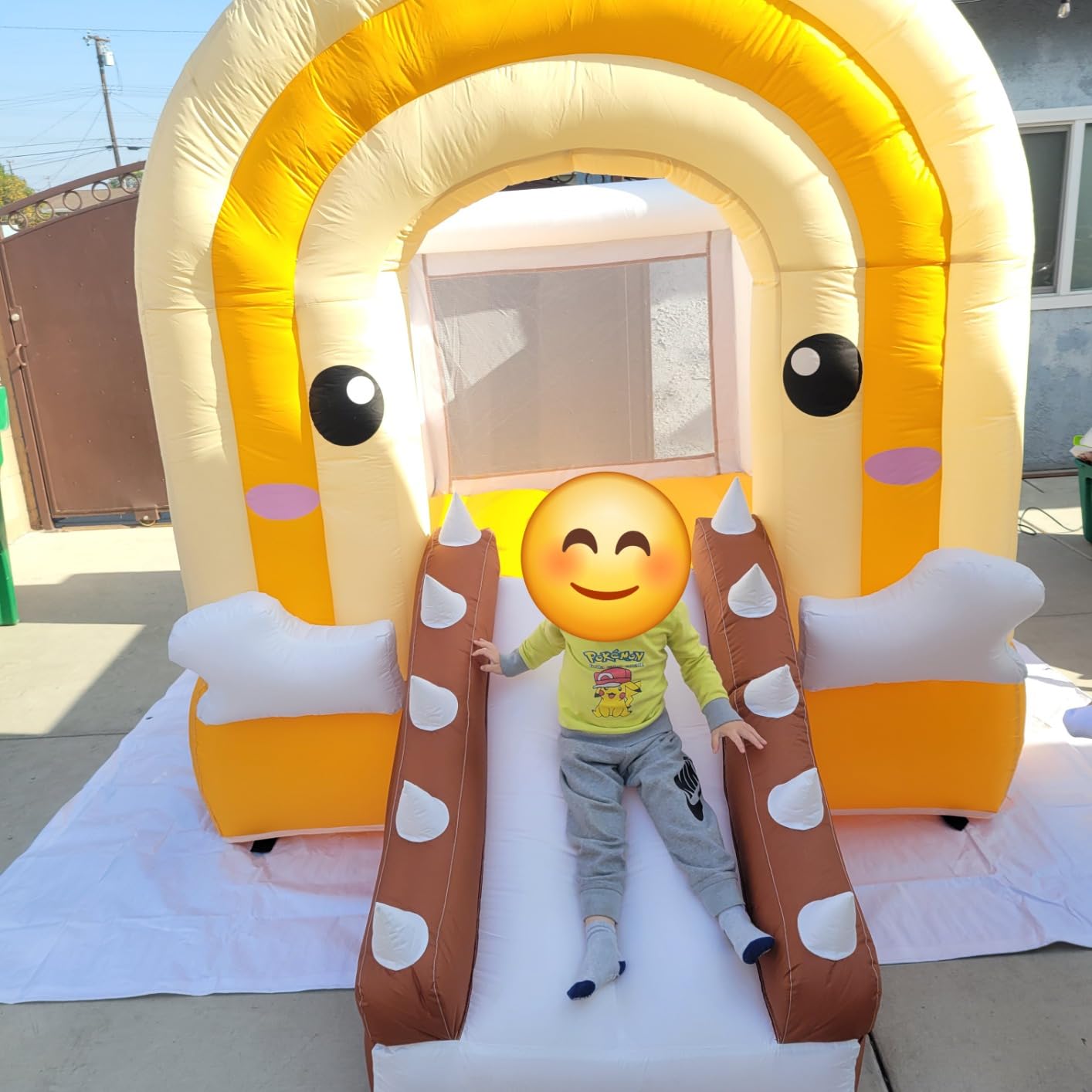 Inflatable Crocodile Bounce House with Slide – Portable Fun for Ages 3-8, Includes 370W Blower for Indoor & Outdoor Play