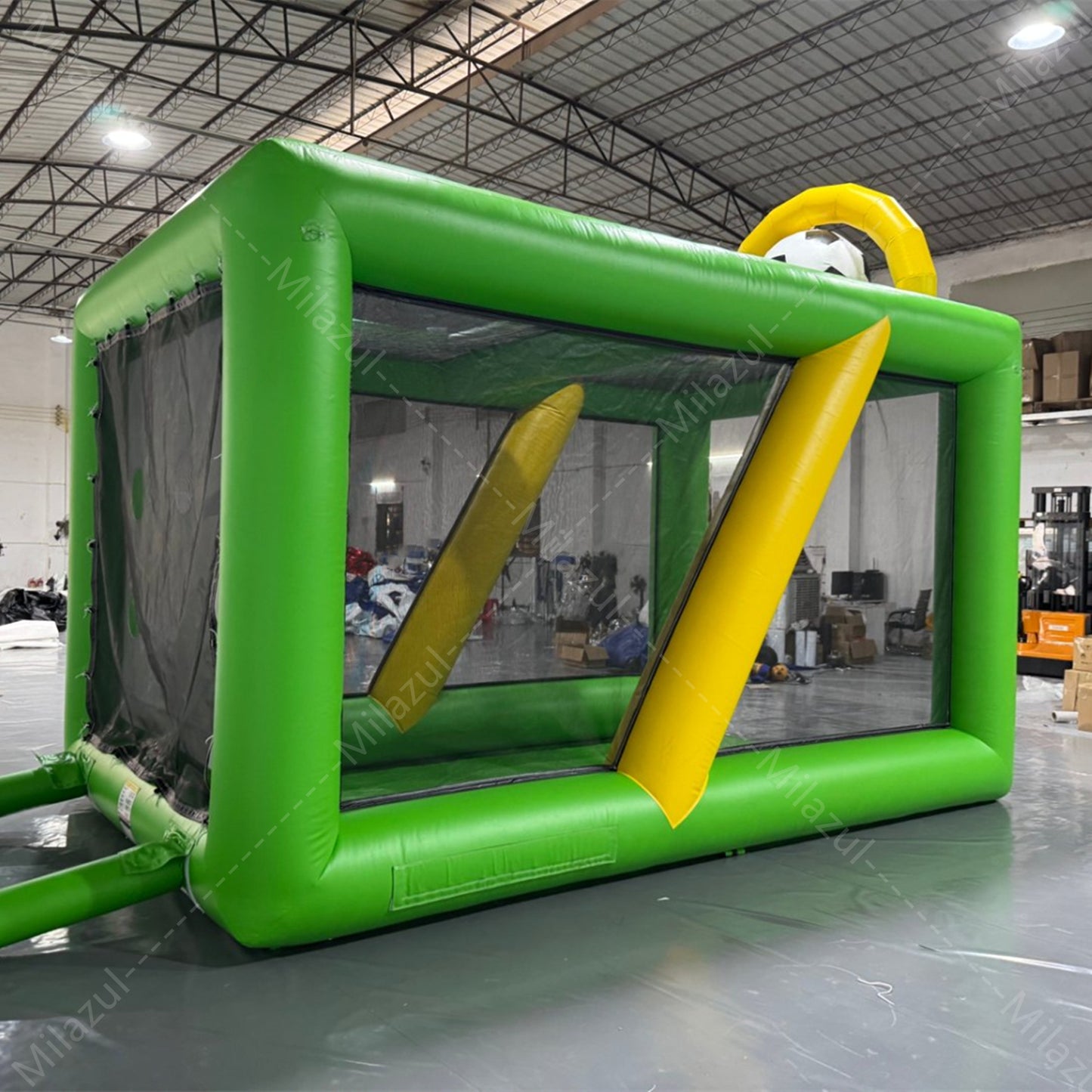 5x3x3m Inflatable soccer target goal kick shooting game inflatable football gate with blower, suitable for backyard, park, outdoor party and sports training