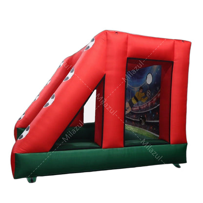 3.65x3.65x2.74m Inflatable 4-Zone Soccer Target Goal with Blower, Durable Oxford Fabric for Shooting Practice, Parties & Outdoor Events