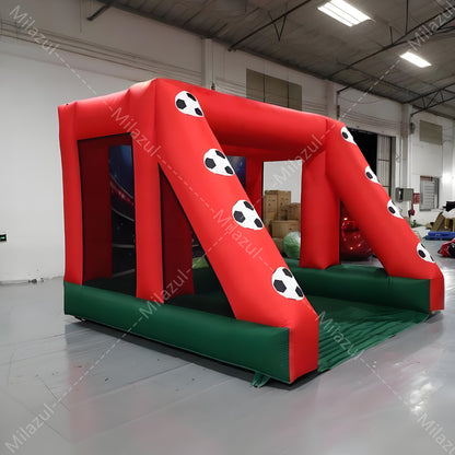 3.65x3.65x2.74m Inflatable 4-Zone Soccer Target Goal with Blower, Durable Oxford Fabric for Shooting Practice, Parties & Outdoor Events