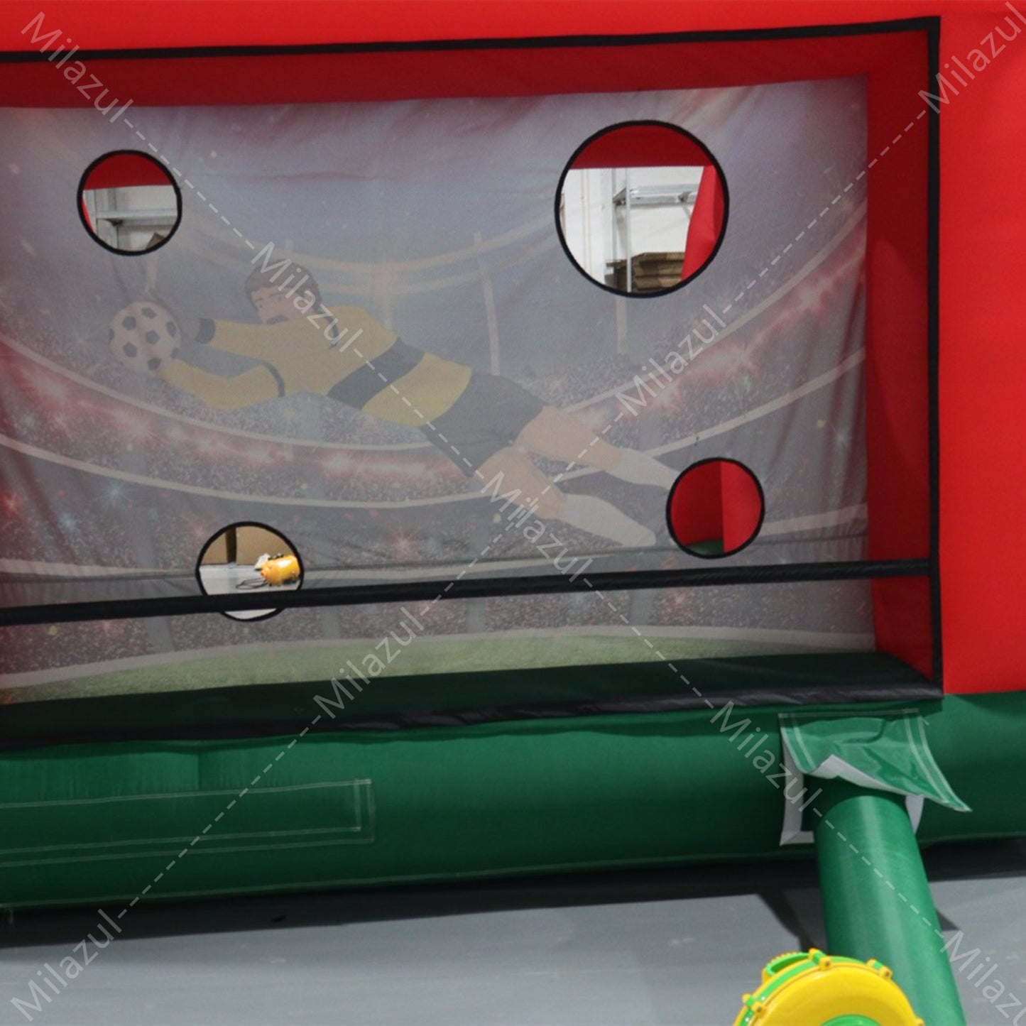 3.65x3.65x2.74m Inflatable 4-Zone Soccer Target Goal with Blower, Durable Oxford Fabric for Shooting Practice, Parties & Outdoor Events