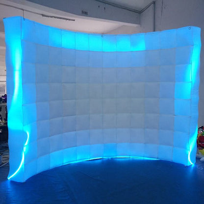 inflatable Photo Booth Wall 8 colors Led Photo Booth Backdrop Enclosure  For Wedding Party Event Exhibition  9.84*7.54 ft（3x2.3m）