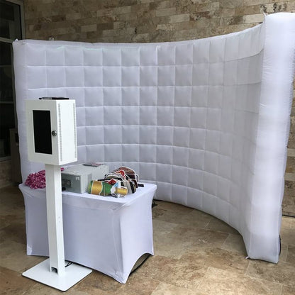 inflatable Photo Booth Wall 8 colors Led Photo Booth Backdrop Enclosure  For Wedding Party Event Exhibition  9.84*7.54 ft（3x2.3m）