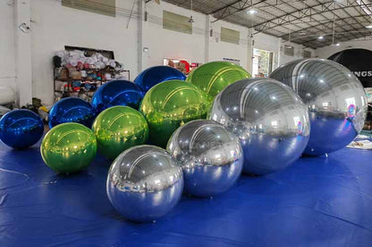 Giant inflatable Mirror ball set (9piece set)-PVC inflatable decorative mirror sphere for Party & Event