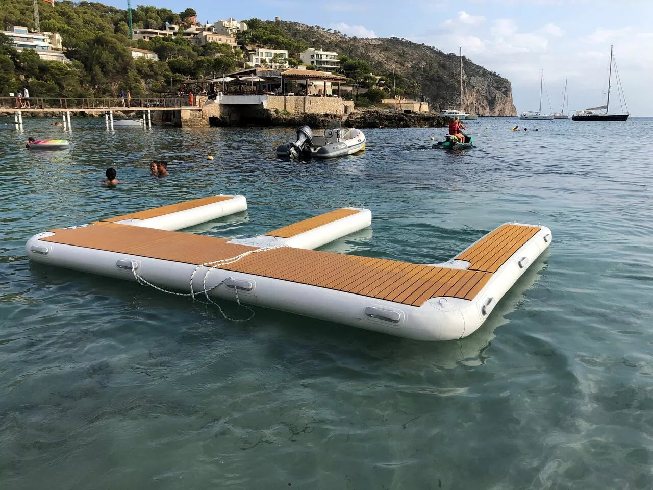 Floating Inflatable Pontoon dock E shape Platform Parking Dock for Jet ...