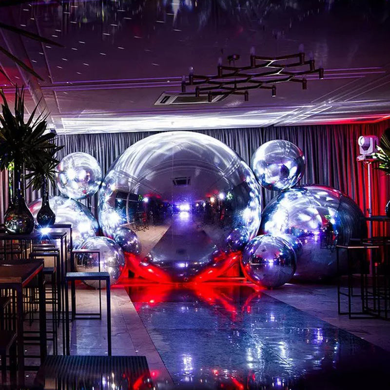 Giant inflatable Mirror ball set (9piece set)-PVC inflatable decorative mirror sphere for Party & Event