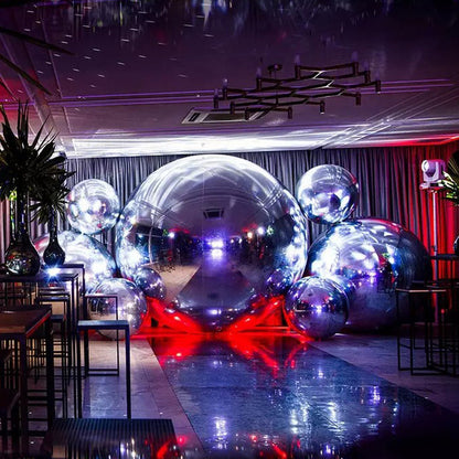 Giant inflatable Mirror ball set (9piece set)-PVC inflatable decorative mirror sphere for Party & Event