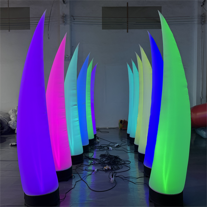 8.2ft Inflatable Tube Colorful LED Light Inflatable Cone for Advertising Event Decoration with Blower（1PCS）