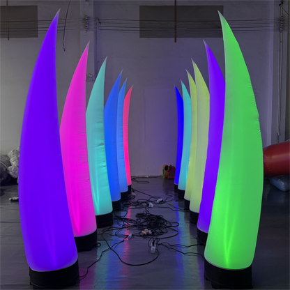 8.2ft Inflatable Tube Colorful LED Light Inflatable Cone for Advertising Event Decoration with Blower（1PCS）