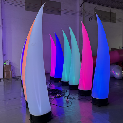 8.2ft Inflatable Tube Colorful LED Light Inflatable Cone for Advertising Event Decoration with Blower（1PCS）