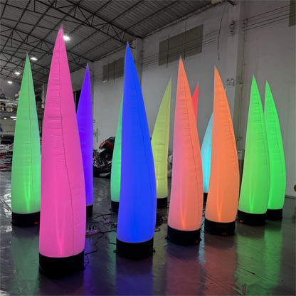 8.2ft Inflatable Tube Colorful LED Light Inflatable Cone for Advertising Event Decoration with Blower（1PCS）