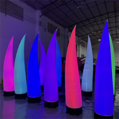 8.2ft Inflatable Tube Colorful LED Light Inflatable Cone for Advertising Event Decoration with Blower（1PCS）
