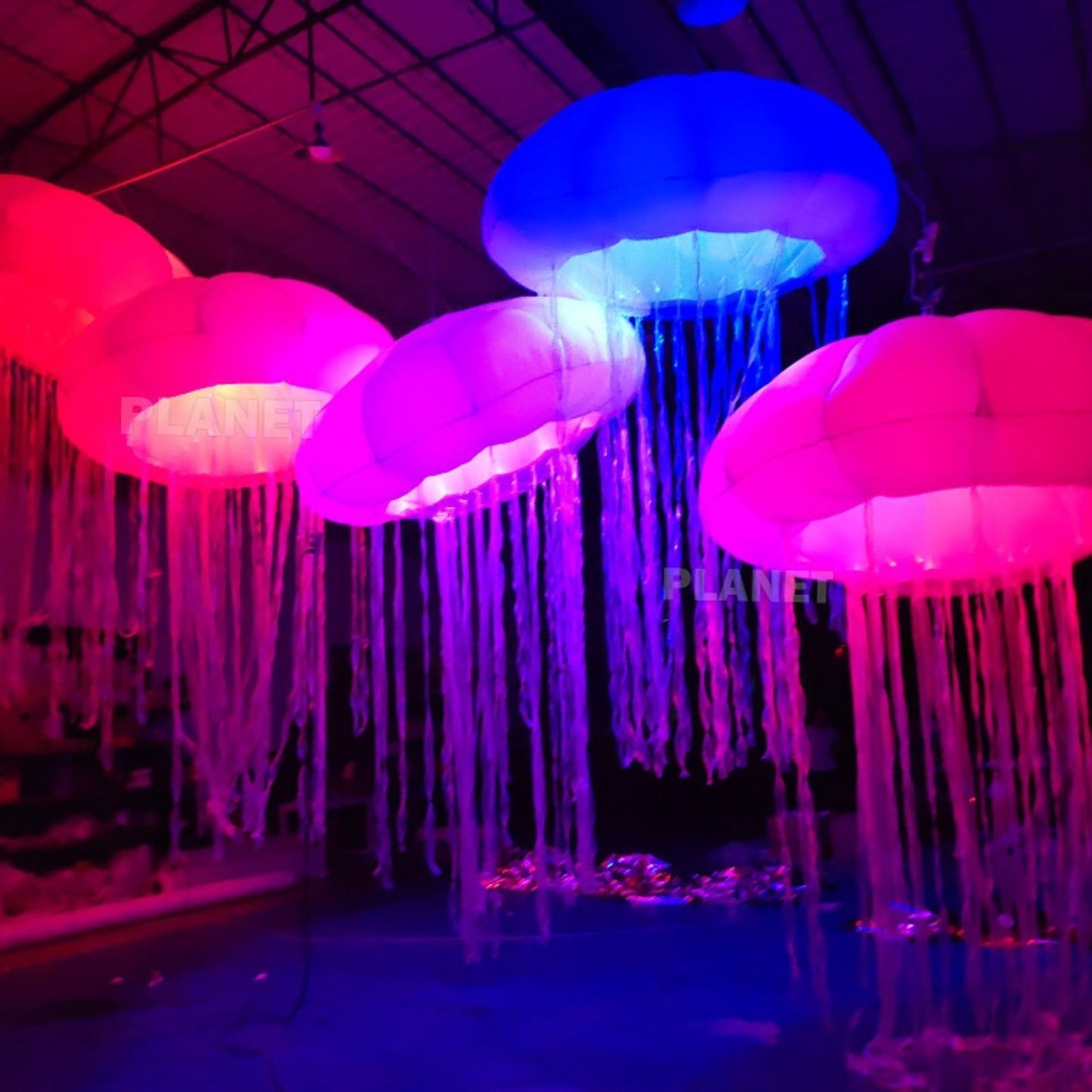 Inflatable Jellyfish Giant lamp 3.3 * 8.3FT LED Lighting 16 Colors for Party, Bar, Event Wedding Decoration Jellyfish lamp (8 Pcs)