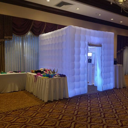 Inflatable Photo Booth with LED Light for Event Weddings Photo Booth Two Doors with Inner Air Blower and Remote Controller for Event Weddings Photo Booth