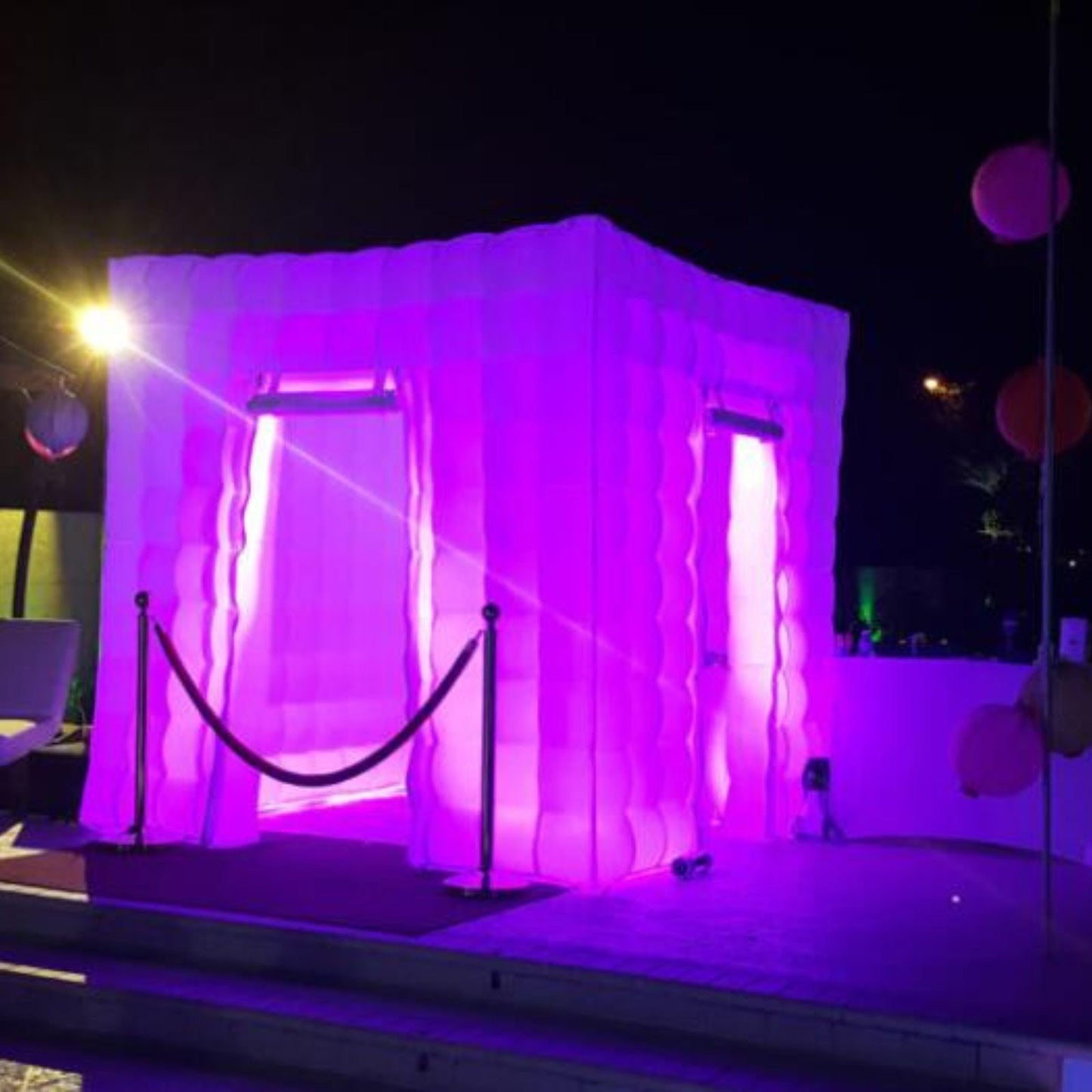 Inflatable Photo Booth with LED Light for Event Weddings Photo Booth Two Doors with Inner Air Blower and Remote Controller for Event Weddings Photo Booth(2 Door)