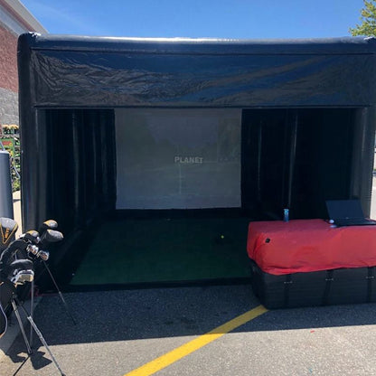 Inflatable Golf Simulator Training Cage Golf Simulator Enclosure Projector Shooting Tent with white Projection Screen