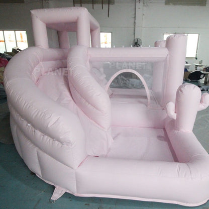Inflatable White Bounce House Professional Jumping Bouncy Castle Bouncer for Wedding Party with Air Blower Balloons Carrying Bag Repair kit 13*13*9.18ft（4*4*2.8m）