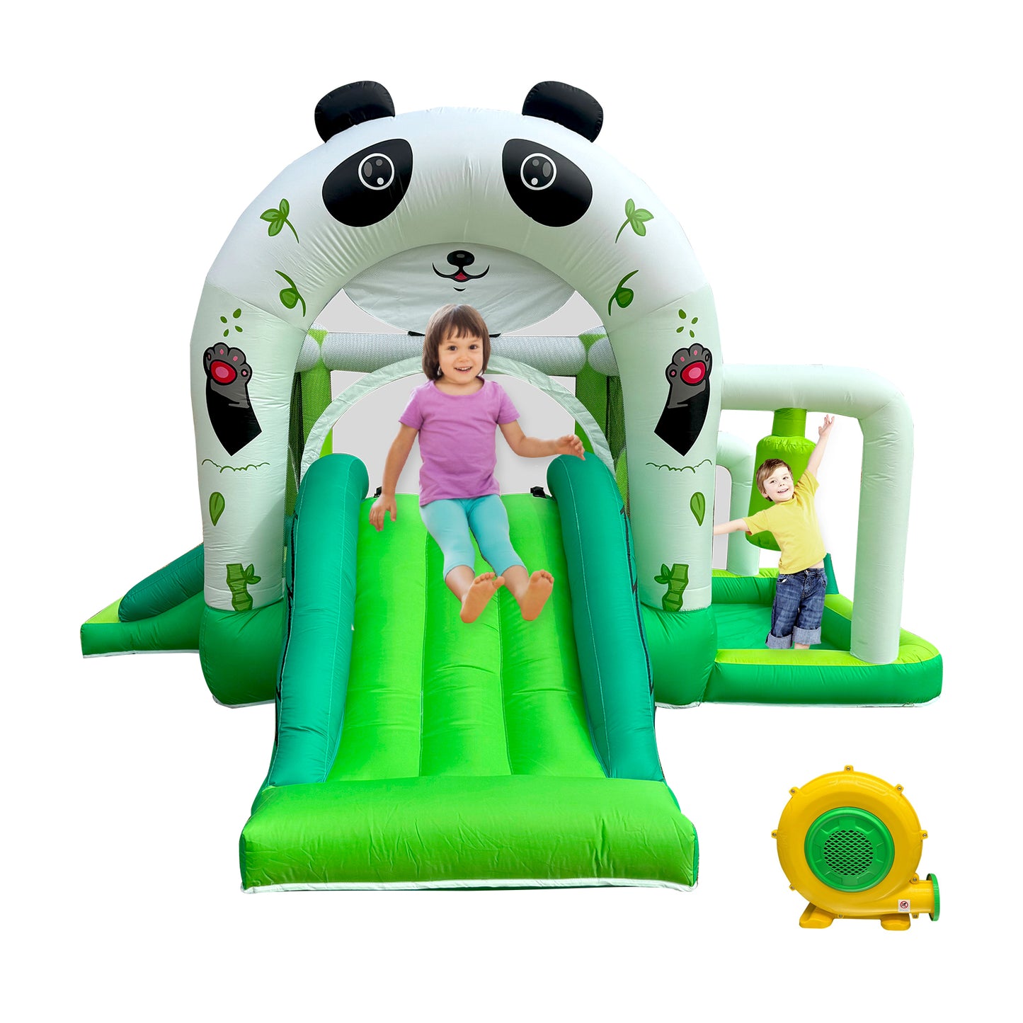 7-in-1 Panda Theme Inflatable Bounce House with Double Slides – Perfect for Indoor & Outdoor Fun for Boys and Girls