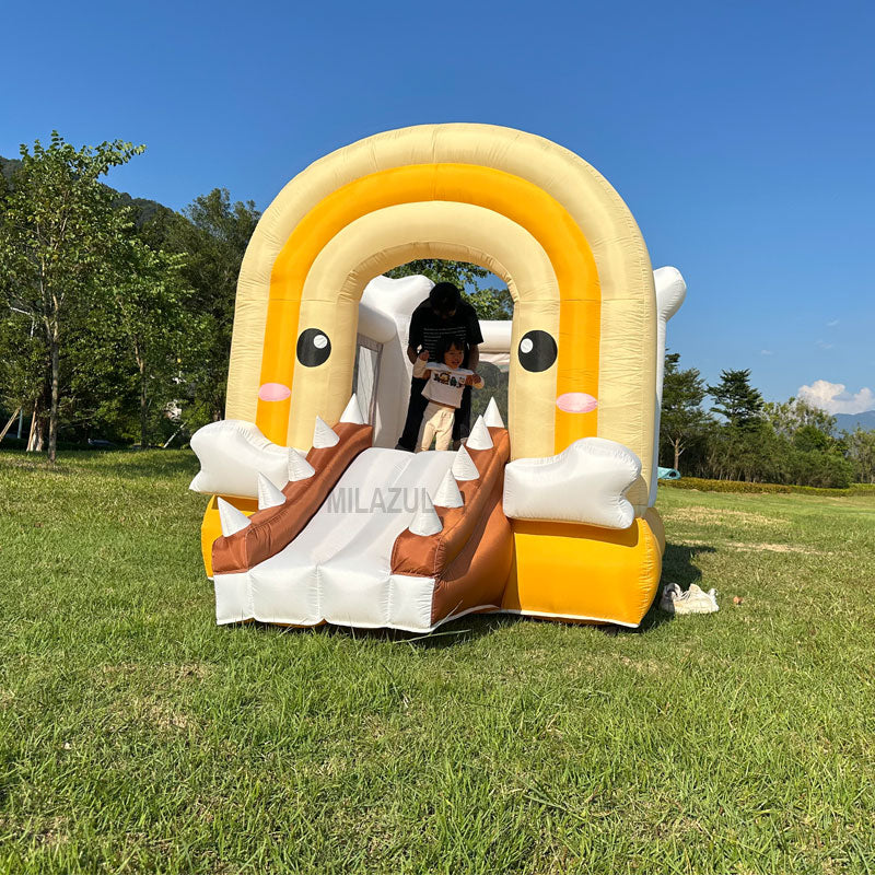 Inflatable Crocodile Bounce House with Slide – Portable Fun for Ages 3-8, Includes 370W Blower for Indoor & Outdoor Play