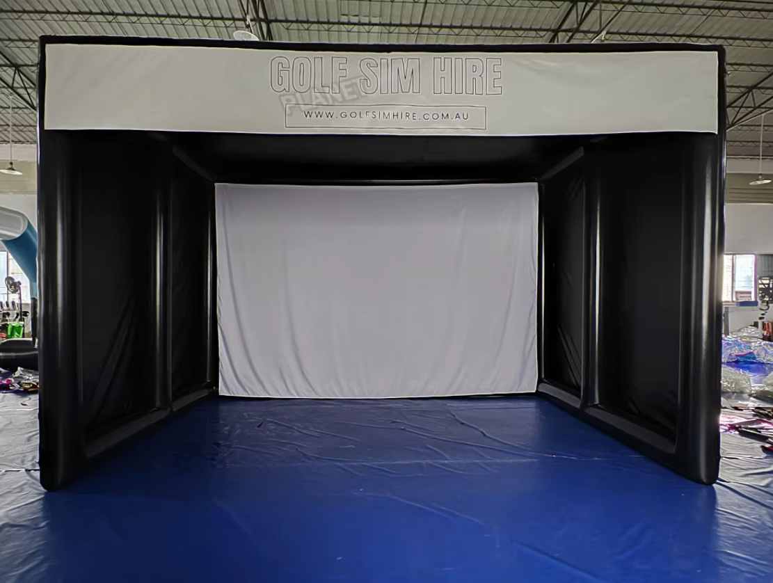 Inflatable Golf Simulator Training Cage Golf Simulator Enclosure Projector Shooting Tent with white Projection Screen