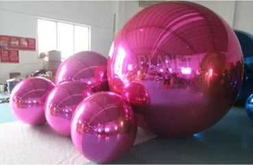 Giant inflatable Mirror ball set (9piece set)-PVC inflatable decorative mirror sphere for Party & Event