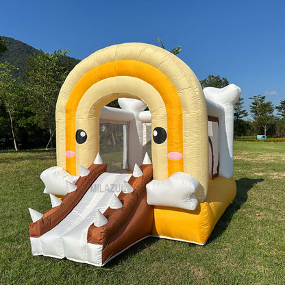 Inflatable Crocodile Bounce House with Slide – Portable Fun for Ages 3-8, Includes 370W Blower for Indoor & Outdoor Play