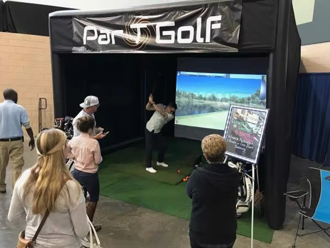 Inflatable Golf Simulator Training Cage Golf Simulator Enclosure Projector Shooting Tent with white Projection Screen