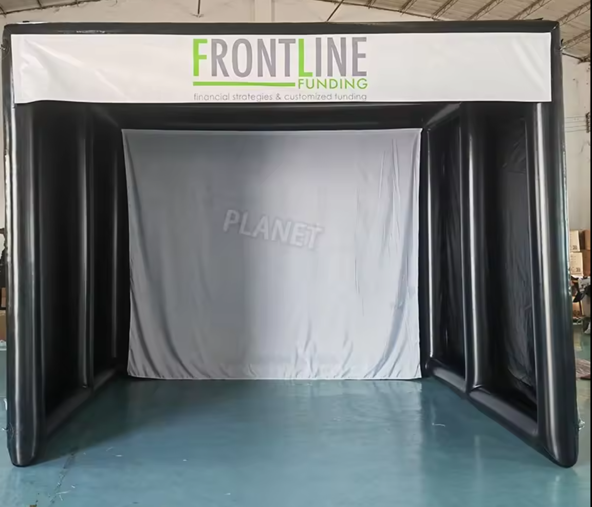 Inflatable Golf Simulator Training Cage Golf Simulator Enclosure Projector Shooting Tent with white Projection Screen
