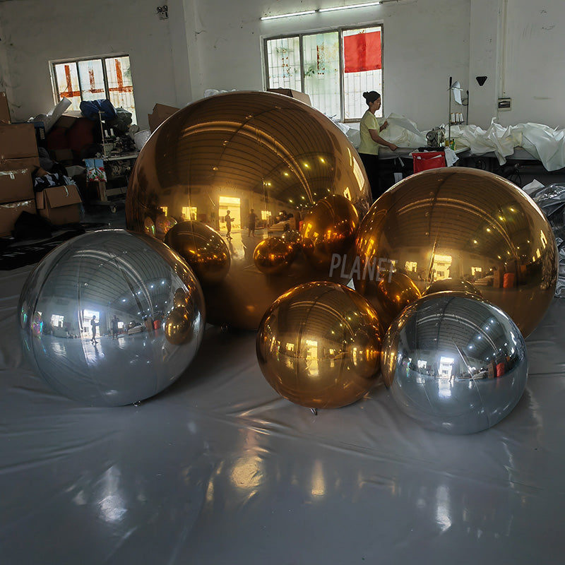 Giant inflatable Mirror ball set (9piece set)-PVC inflatable decorative mirror sphere for Party & Event