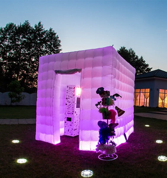 Inflatable Photo Booth with LED Light for Event Weddings Photo Booth Two Doors with Inner Air Blower and Remote Controller for Event Weddings Photo Booth